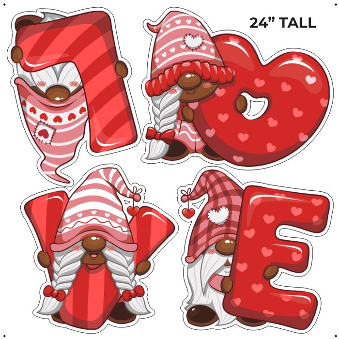 HALF SHEET - Red LOVE Gnome (PICK SKIN TONE)