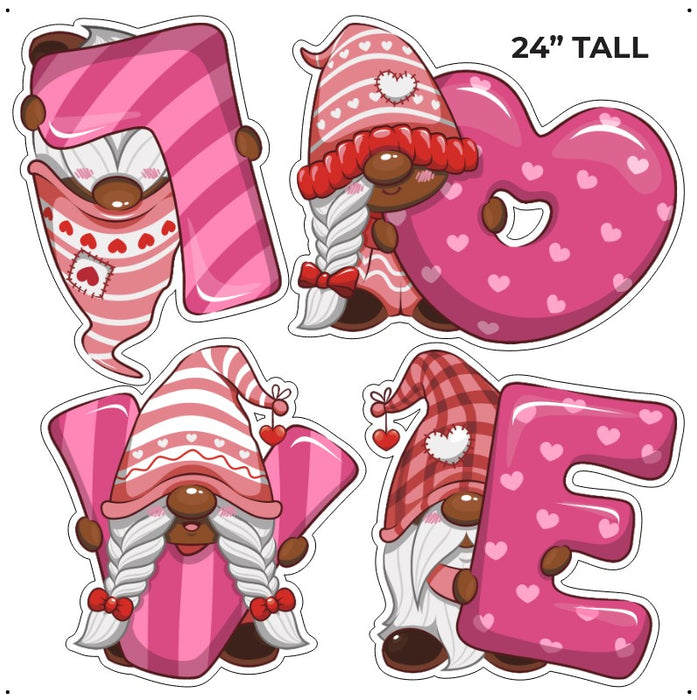HALF SHEET - Pink LOVE Gnome (PICK SKIN TONE)