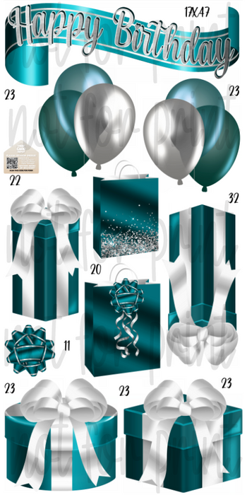 HBD Gift Packs- Teal & Silver