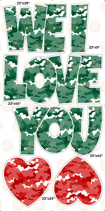 We / I Love you “EZ Set” 23in Lucky Guy- Dark Green