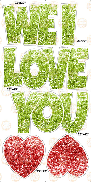 We / I Love you “EZ Set” 23in Lucky Guy- AKA Apple Green