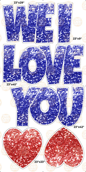 We / I Love you “EZ Set” 23in Lucky Guy- Dark Blue