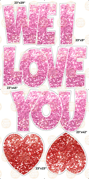 We / I Love you “EZ Set” 23in Lucky Guy- Hot Pink