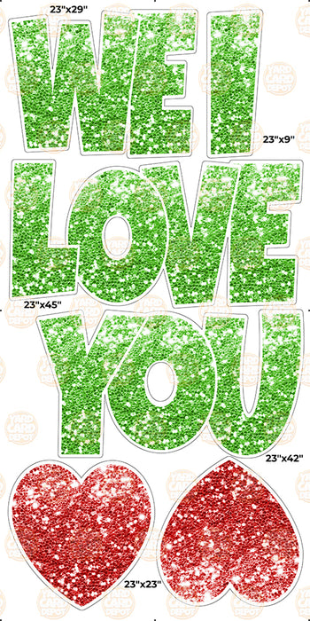 We / I Love you “EZ Set” 23in Lucky Guy- Kelly Green