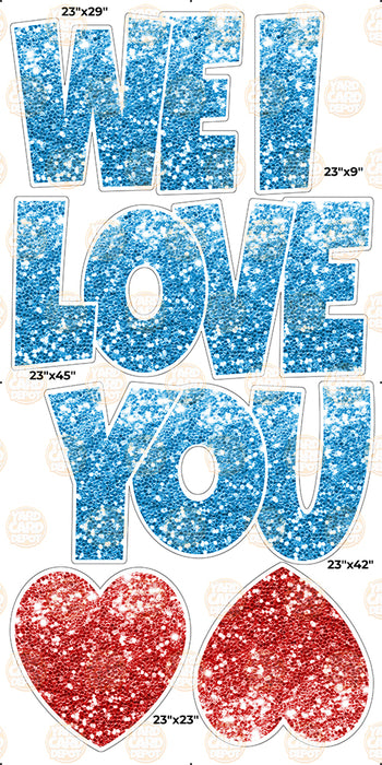 We / I Love you “EZ Set” 23in Lucky Guy- Medium Blue