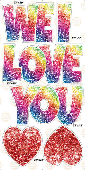 We / I Love you “EZ Set” 23in Lucky Guy- Rainbow