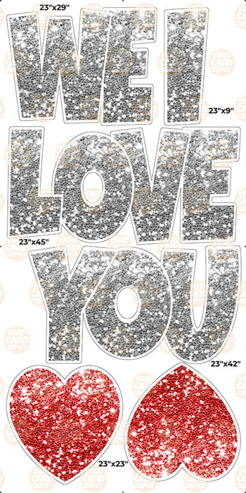 We / I Love you “EZ Set” 23in Lucky Guy- Silver
