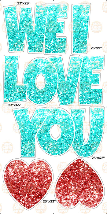 We / I Love you “EZ Set” 23in Lucky Guy- Tik Tok Aqua