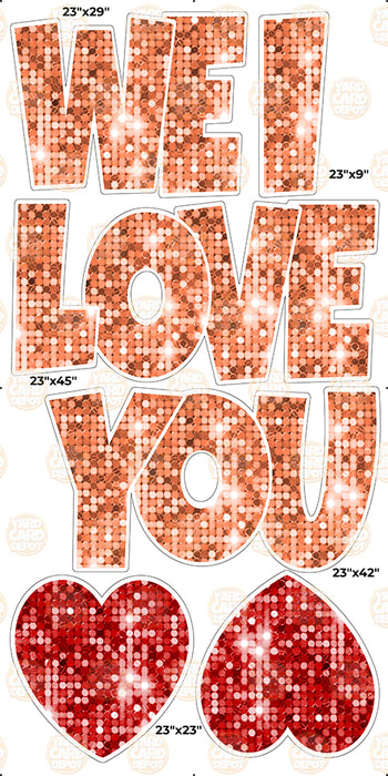 We / I Love you “EZ Set” 23in Lucky Guy- Coral