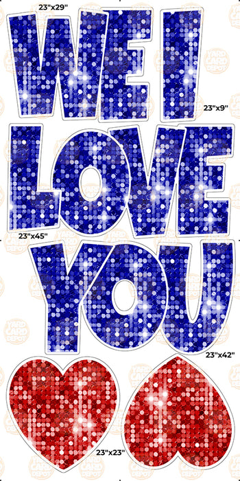 We / I Love you “EZ Set” 23in Lucky Guy- Dark Blue
