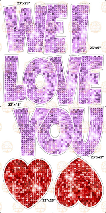 We / I Love you “EZ Set” 23in Lucky Guy- Light Purple