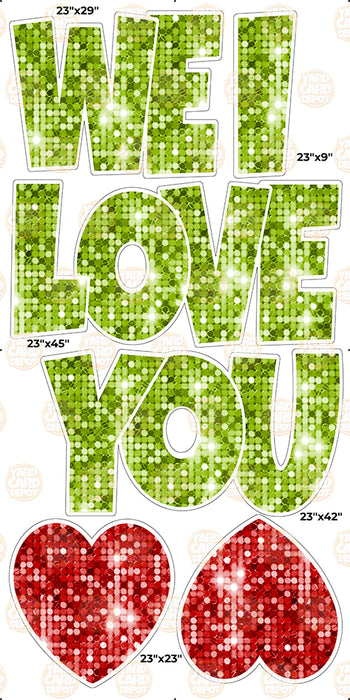 We / I Love you “EZ Set” 23in Lucky Guy- Lime Green