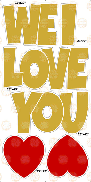 We / I Love you “EZ Set” 23in Lucky Guy- Gold
