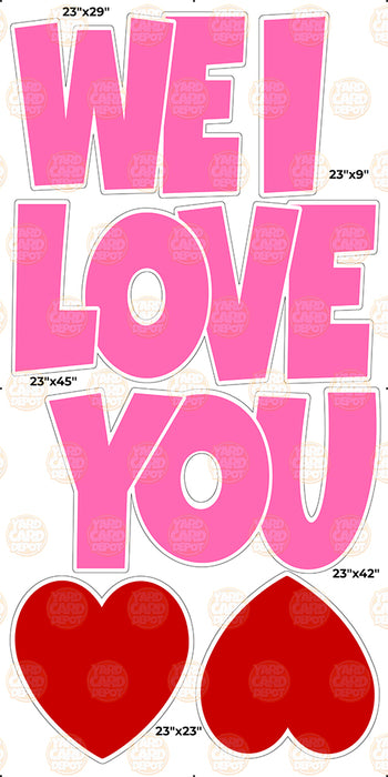 We / I Love you “EZ Set” 23in Lucky Guy- Hot Pink