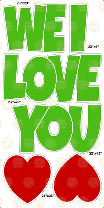 We / I Love you “EZ Set” 23in Lucky Guy- Kelly Green