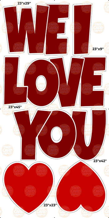 We / I Love you “EZ Set” 23in Lucky Guy- Maroon