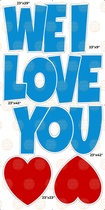 We / I Love you “EZ Set” 23in Lucky Guy- Medium Blue