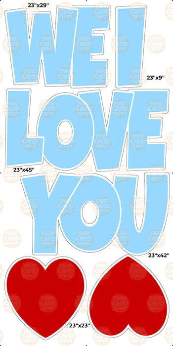 We / I Love you “EZ Set” 23in Lucky Guy- Pastel Blue