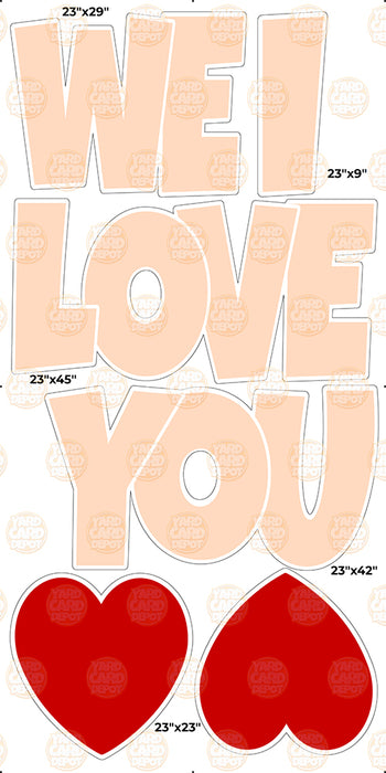 We / I Love you “EZ Set” 23in Lucky Guy- Pastel Orange