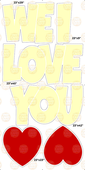We / I Love you “EZ Set” 23in Lucky Guy- Pastel Yellow