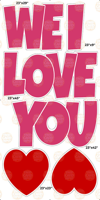 We / I Love you “EZ Set” 23in Lucky Guy- Raspberry