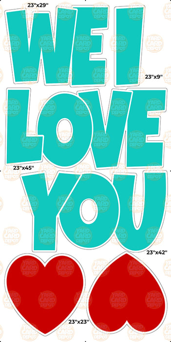 We / I Love you “EZ Set” 23in Lucky Guy- Teal