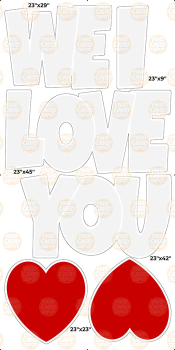 We / I Love you “EZ Set” 23in Lucky Guy- White