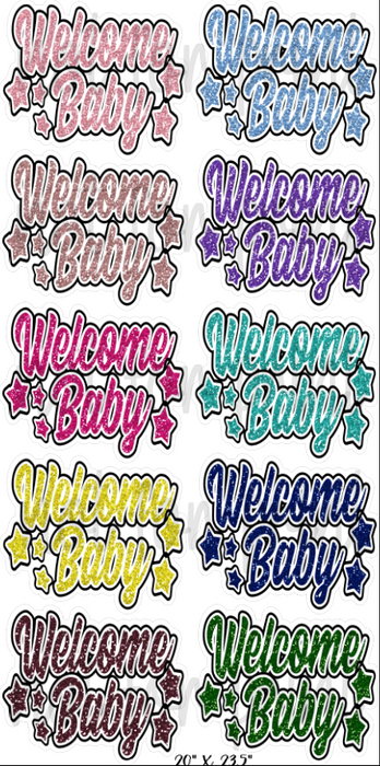 Welcome Baby Glitter Bursts