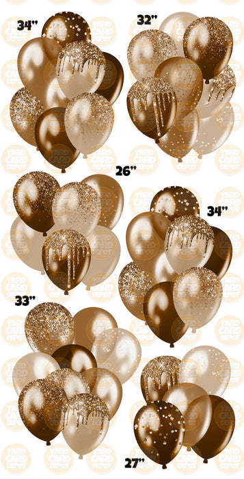 Chocolate Brown- Glitter Balloon Clusters