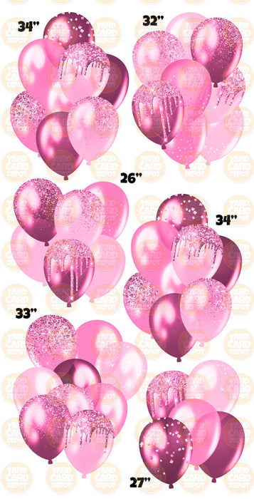Hot Pink- Glitter Balloon Clusters