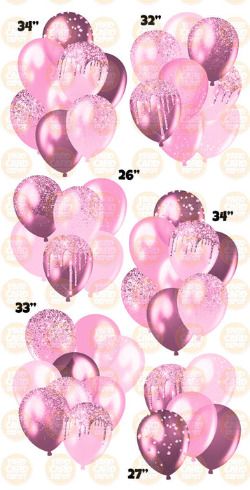 Light Pink- Glitter Balloon Clusters