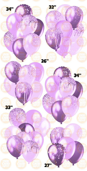 Light Purple- Glitter Balloon Clusters
