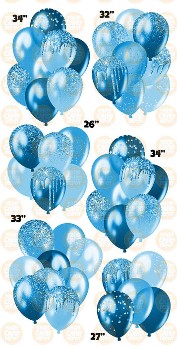 Medium Blue- Glitter Balloon Clusters