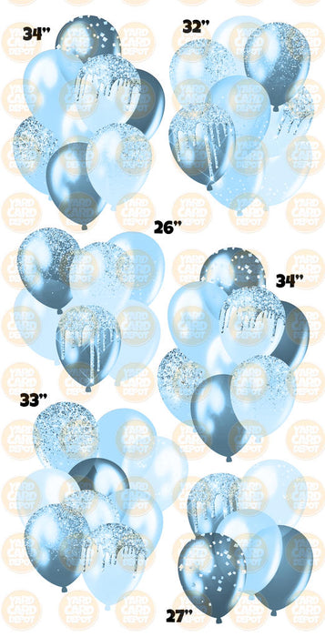 Pastel Blue- Glitter Balloon Clusters
