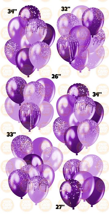 Purple- Glitter Balloon Clusters