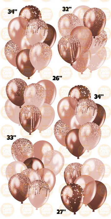 Rose Gold- Glitter Balloon Clusters