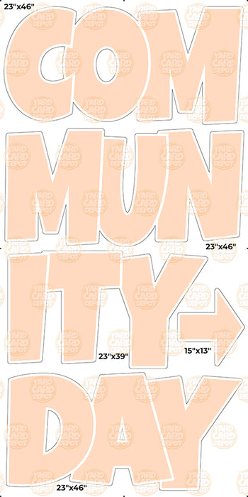 Community Day EZ Set 23in Lucky Guy- Pastel Orange (Choose a Fill)