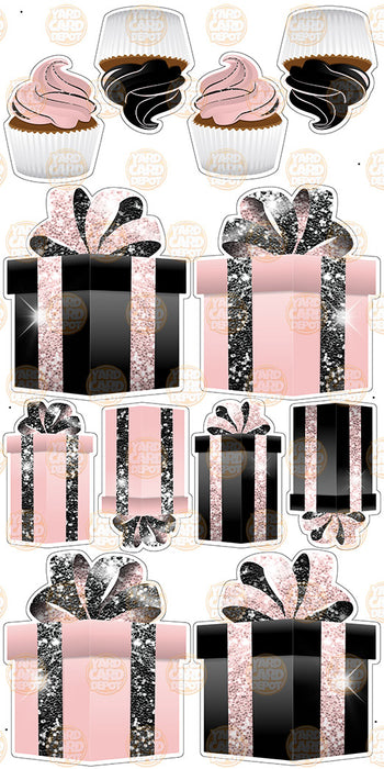Symmetrical Gift Boxes- Pink / Black