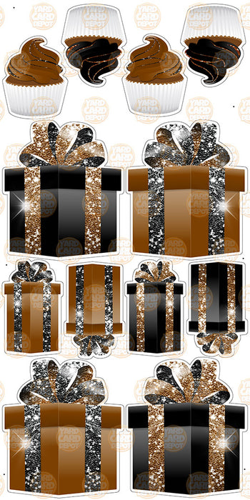 Symmetrical Gift Boxes- Black / Chocolate Brown