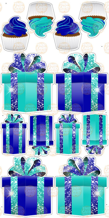 Symmetrical Gift Boxes- Dark Blue / Teal