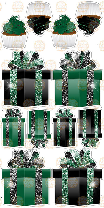 Symmetrical Gift Boxes- Dark Green / Black
