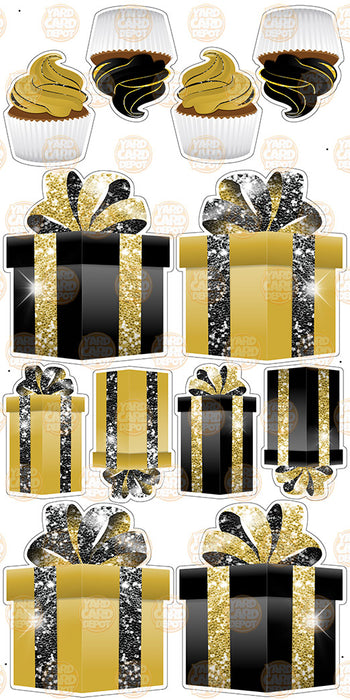 Symmetrical Gift Boxes- Black / Gold