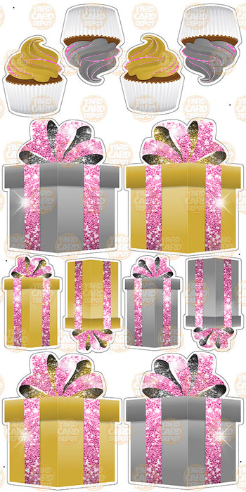 Symmetrical Gift Boxes- Gold / Pink / Silver