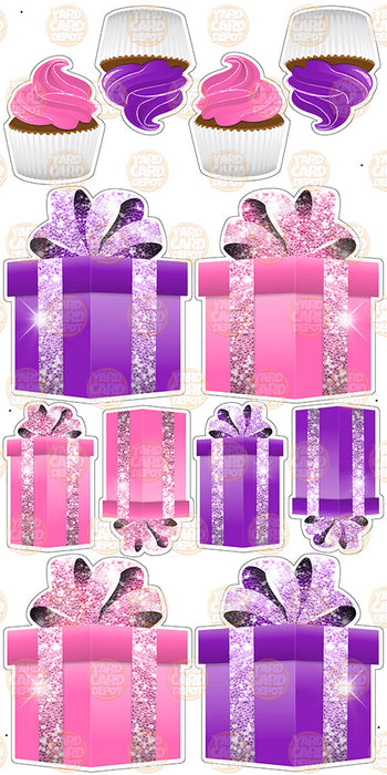 Symmetrical Gift Boxes- Hot Pink / Purple