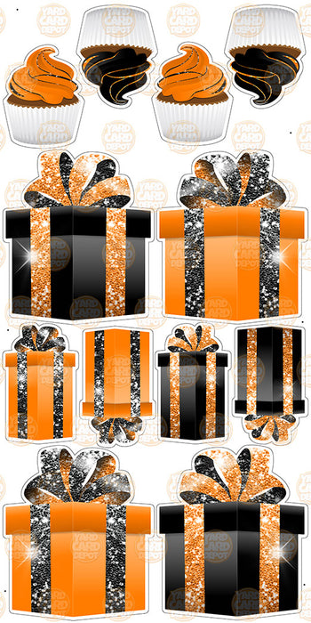 Symmetrical Gift Boxes- Orange / Black