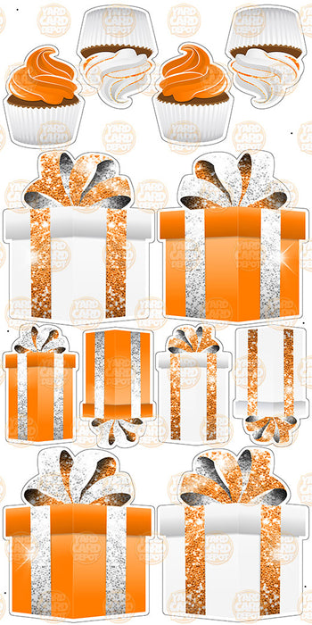 Symmetrical Gift Boxes- Orange / White