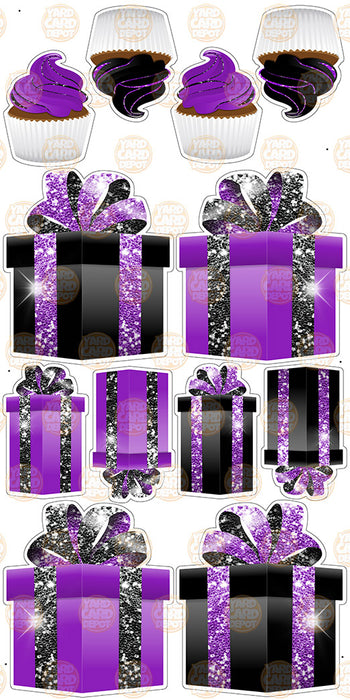 Symmetrical Gift Boxes- Purple / Black