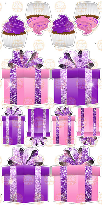 Symmetrical Gift Boxes- Purple / Light Purple / Pink