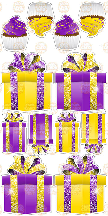 Symmetrical Gift Boxes- Yellow / Purple
