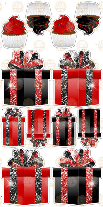 Symmetrical Gift Boxes- Red / Black